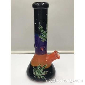 Bongs en verre de fond de bécher peints à la main colorés spéciaux